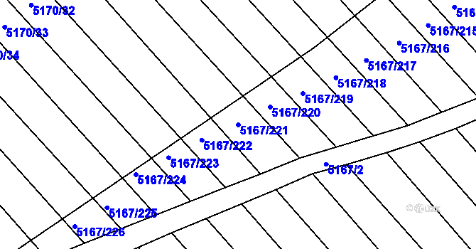 Parcela st. 5167/221 v KÚ Vracov, Katastrální mapa