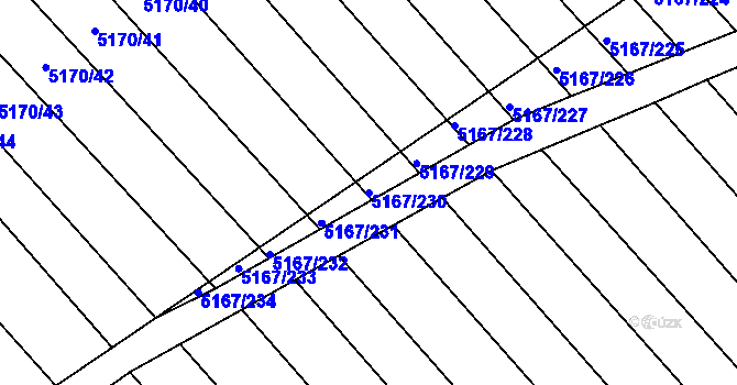 Parcela st. 5167/230 v KÚ Vracov, Katastrální mapa
