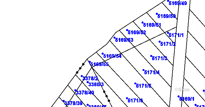 Parcela st. 5169/54 v KÚ Vracov, Katastrální mapa