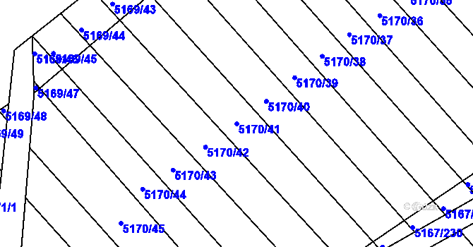 Parcela st. 5170/41 v KÚ Vracov, Katastrální mapa