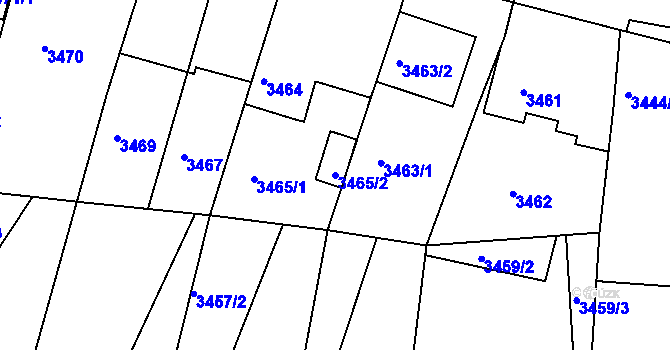 Parcela st. 3465/2 v KÚ Vracov, Katastrální mapa