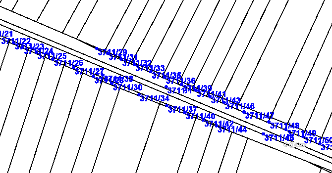 Parcela st. 3711/1 v KÚ Vracov, Katastrální mapa