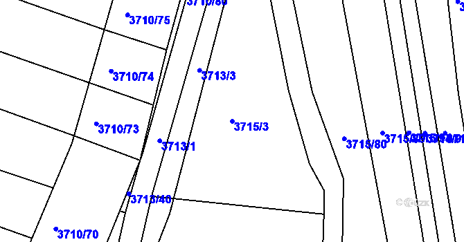 Parcela st. 3715/3 v KÚ Vracov, Katastrální mapa