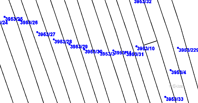 Parcela st. 3953/3 v KÚ Vracov, Katastrální mapa