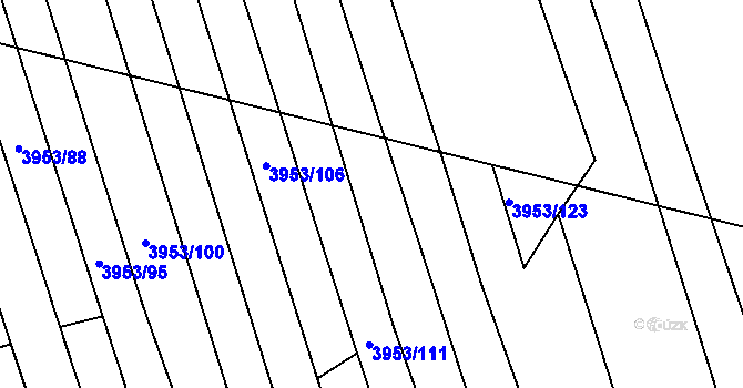 Parcela st. 3953/6 v KÚ Vracov, Katastrální mapa