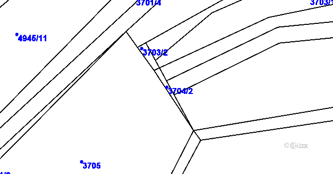 Parcela st. 3704/2 v KÚ Vracov, Katastrální mapa