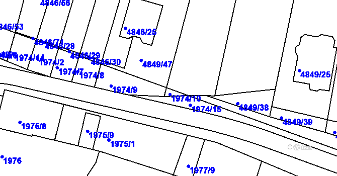 Parcela st. 4849/37 v KÚ Vracov, Katastrální mapa