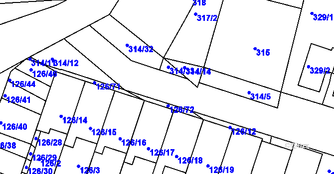 Parcela st. 314/4 v KÚ Vracov, Katastrální mapa