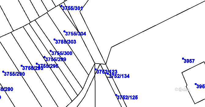 Parcela st. 3752/61 v KÚ Vracov, Katastrální mapa