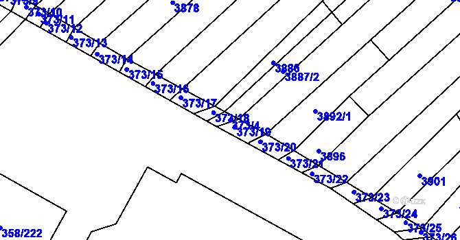 Parcela st. 373/4 v KÚ Vracov, Katastrální mapa