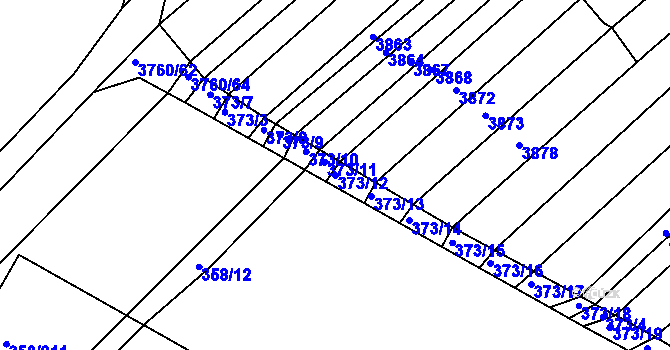 Parcela st. 373/12 v KÚ Vracov, Katastrální mapa