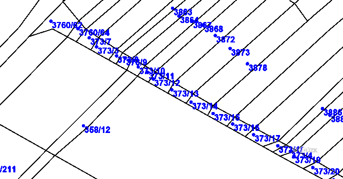 Parcela st. 373/13 v KÚ Vracov, Katastrální mapa