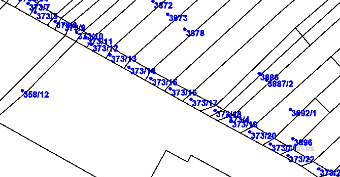 Parcela st. 373/16 v KÚ Vracov, Katastrální mapa