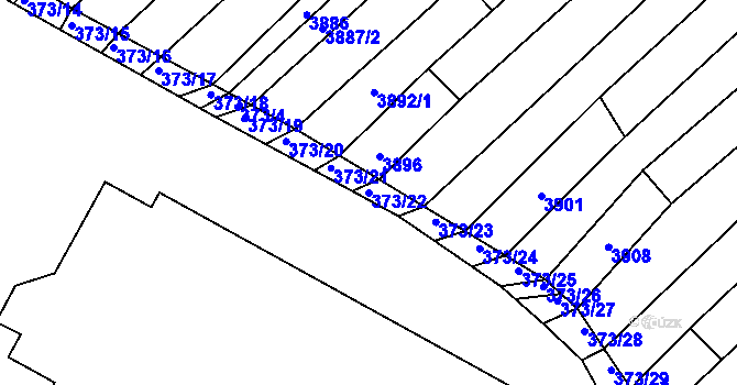 Parcela st. 373/22 v KÚ Vracov, Katastrální mapa