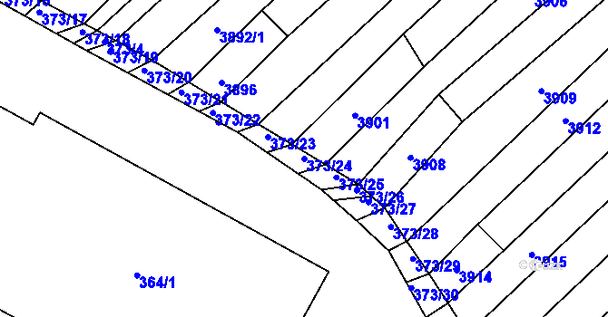 Parcela st. 373/24 v KÚ Vracov, Katastrální mapa