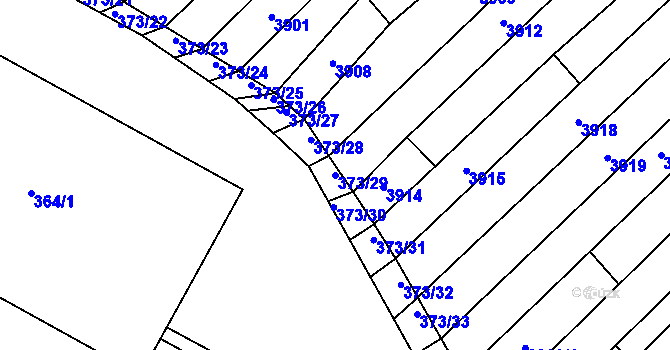 Parcela st. 373/29 v KÚ Vracov, Katastrální mapa