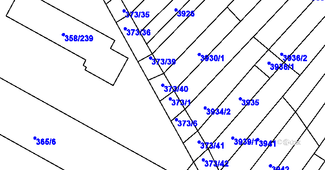 Parcela st. 373/40 v KÚ Vracov, Katastrální mapa