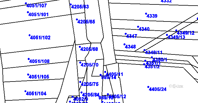 Parcela st. 989/15 v KÚ Vracov, Katastrální mapa