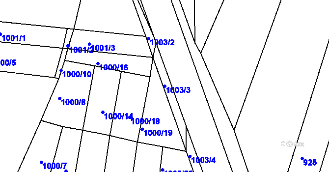 Parcela st. 1003/3 v KÚ Vracov, Katastrální mapa