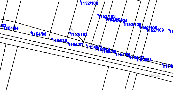 Parcela st. 1154/88 v KÚ Vracov, Katastrální mapa
