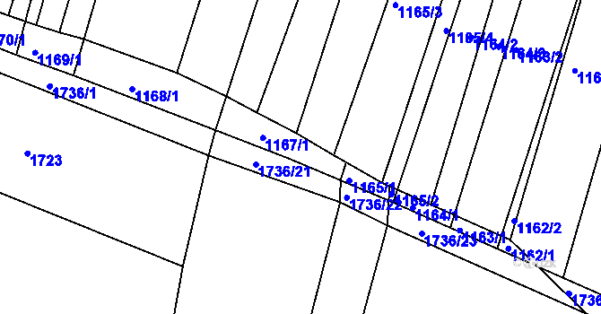 Parcela st. 1166/1 v KÚ Vracov, Katastrální mapa