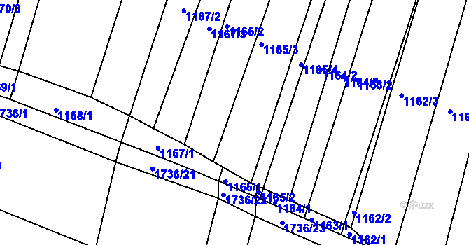 Parcela st. 1166/3 v KÚ Vracov, Katastrální mapa