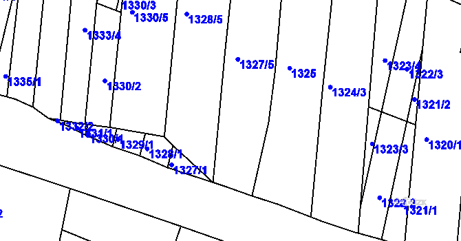 Parcela st. 1327/4 v KÚ Vracov, Katastrální mapa
