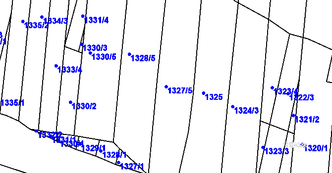 Parcela st. 1327/5 v KÚ Vracov, Katastrální mapa