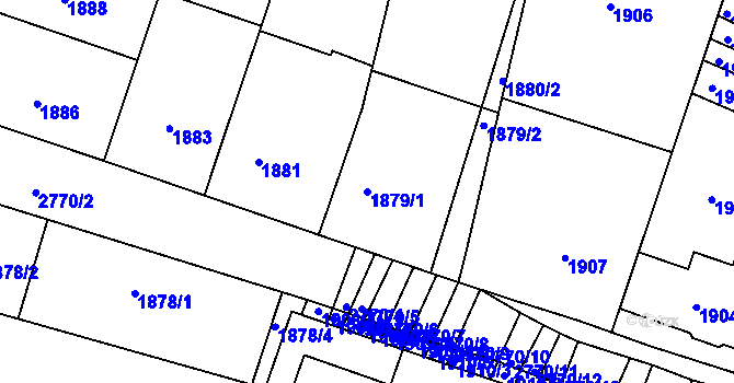 Parcela st. 1879/1 v KÚ Vracov, Katastrální mapa