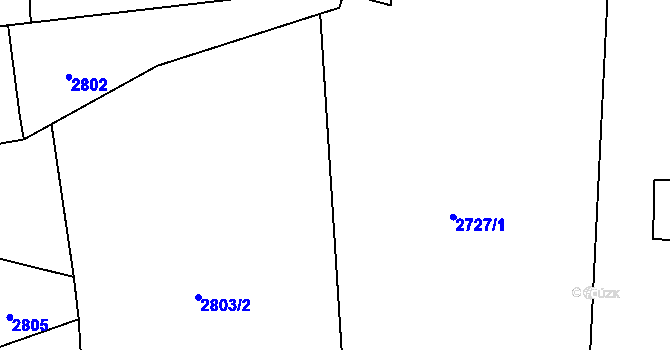 Parcela st. 2803/3 v KÚ Vracov, Katastrální mapa