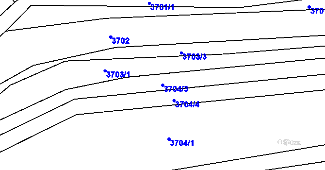 Parcela st. 3704/3 v KÚ Vracov, Katastrální mapa