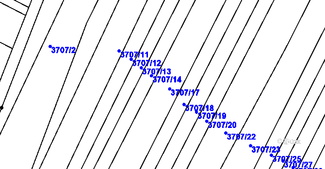 Parcela st. 3707/16 v KÚ Vracov, Katastrální mapa