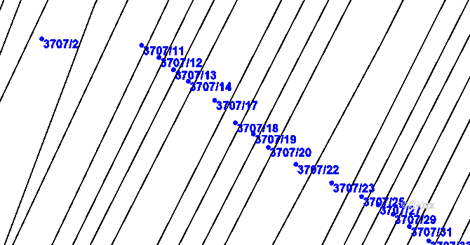 Parcela st. 3707/18 v KÚ Vracov, Katastrální mapa