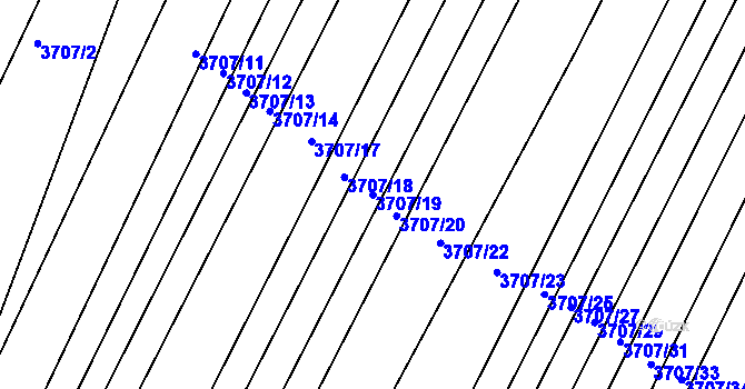 Parcela st. 3707/19 v KÚ Vracov, Katastrální mapa