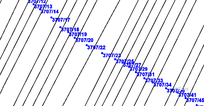 Parcela st. 3707/23 v KÚ Vracov, Katastrální mapa