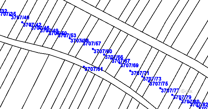 Parcela st. 3707/66 v KÚ Vracov, Katastrální mapa