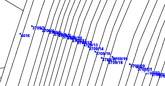 Parcela st. 3709/13 v KÚ Vracov, Katastrální mapa