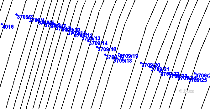 Parcela st. 3709/17 v KÚ Vracov, Katastrální mapa