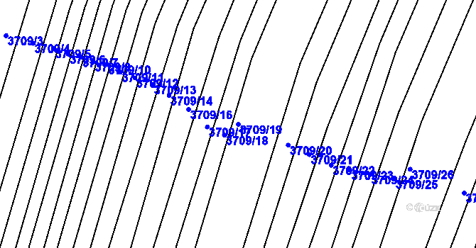 Parcela st. 3709/19 v KÚ Vracov, Katastrální mapa