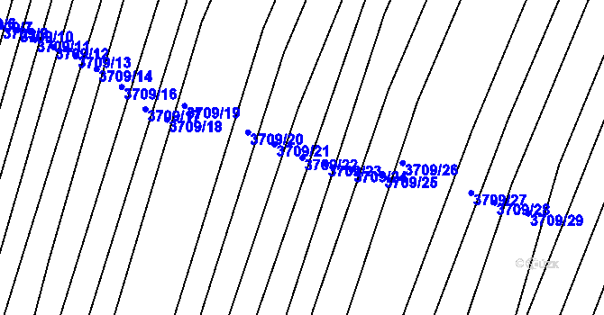 Parcela st. 3709/22 v KÚ Vracov, Katastrální mapa