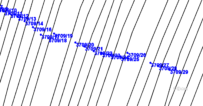 Parcela st. 3709/23 v KÚ Vracov, Katastrální mapa