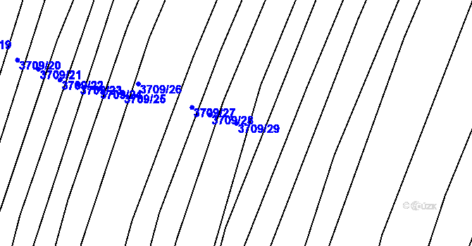 Parcela st. 3709/29 v KÚ Vracov, Katastrální mapa