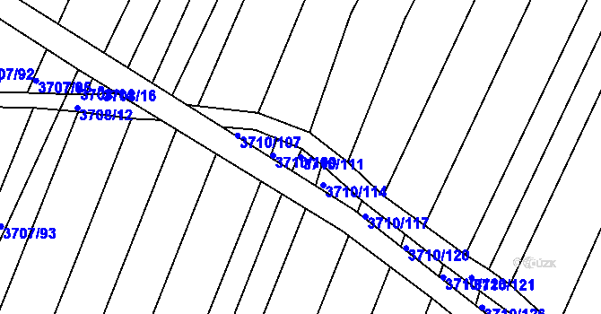 Parcela st. 3710/111 v KÚ Vracov, Katastrální mapa