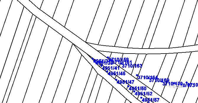 Parcela st. 3710/157 v KÚ Vracov, Katastrální mapa