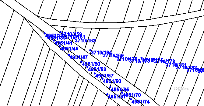 Parcela st. 3710/169 v KÚ Vracov, Katastrální mapa