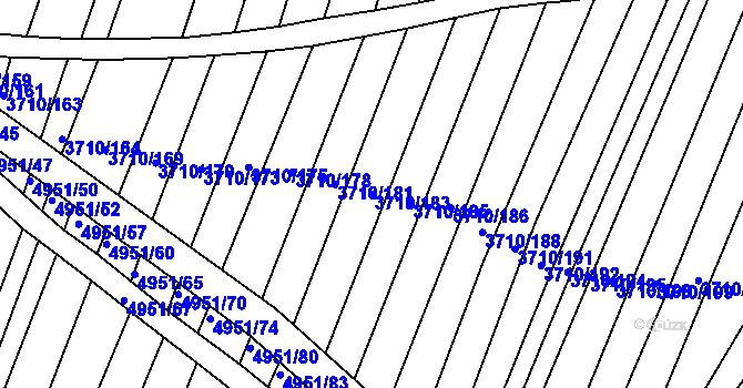 Parcela st. 3710/183 v KÚ Vracov, Katastrální mapa