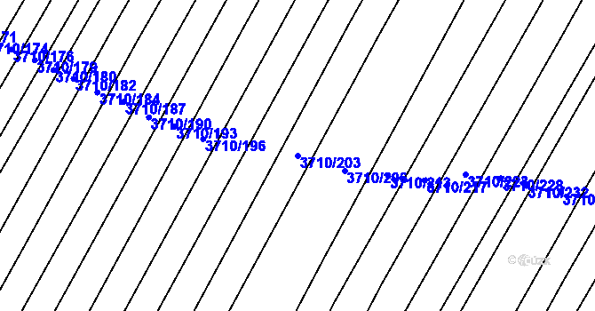 Parcela st. 3710/203 v KÚ Vracov, Katastrální mapa