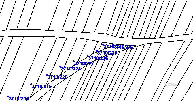 Parcela st. 3710/238 v KÚ Vracov, Katastrální mapa