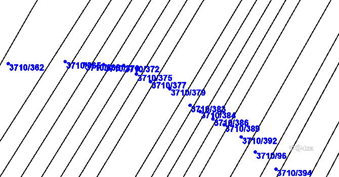 Parcela st. 3710/379 v KÚ Vracov, Katastrální mapa