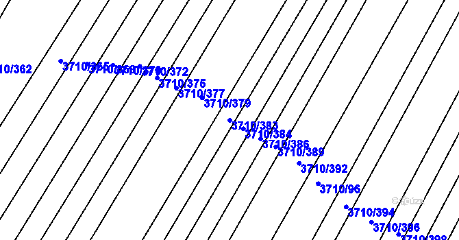 Parcela st. 3710/383 v KÚ Vracov, Katastrální mapa